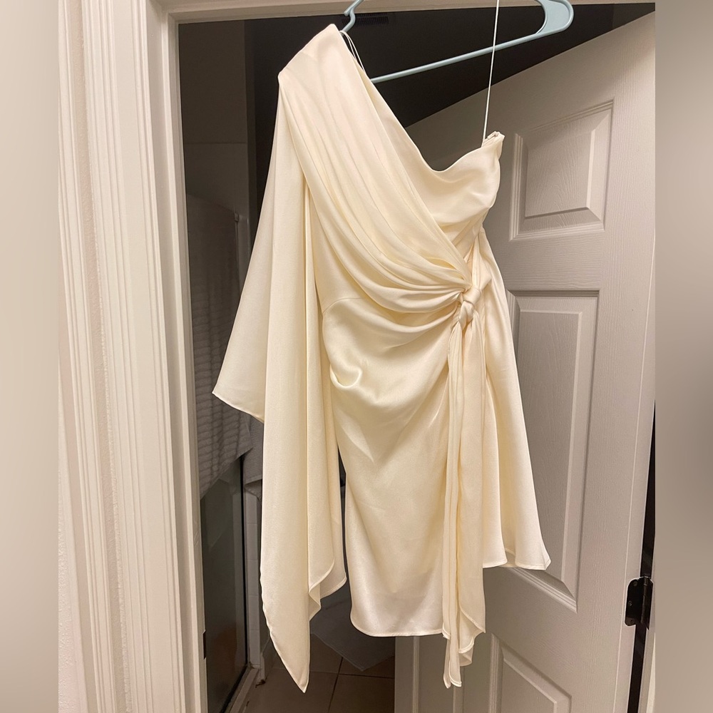 Cream Draped Dress